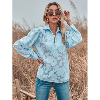 Damen Bluse Ballonärmel Floralmuster - Norvielle