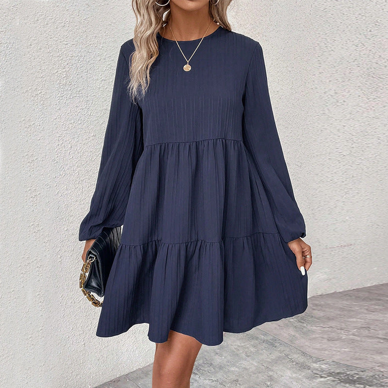 Damen Kleid Geraffter Rock Norvielle - Norvielle