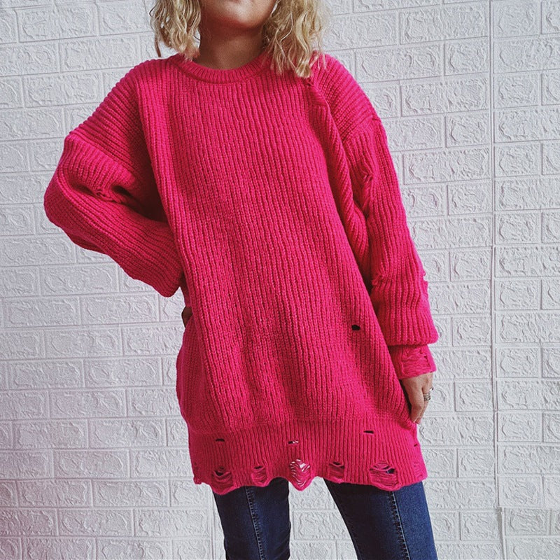 Damen Oversized Pullover Strickdesign Norvielle - Norvielle