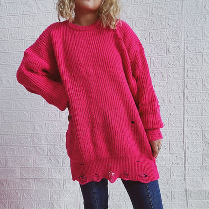 Damen Oversized Pullover Strickdesign Norvielle - Norvielle