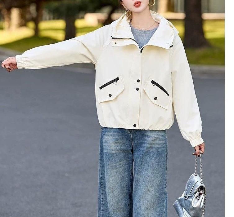 Damen Übergangsjacke mit Kapuze und Taschen Norvielle