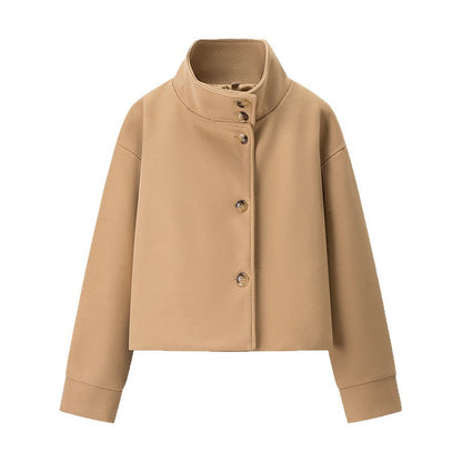 Damen modische Jacke Stehkragen Knopfdetails Norvielle