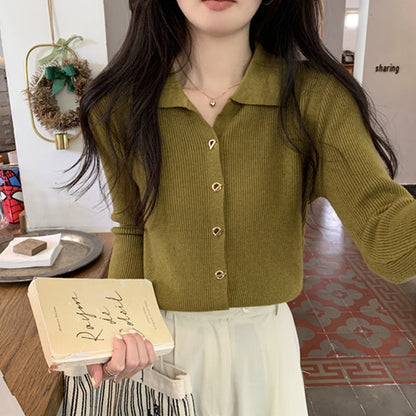Damen Strickpullover mit Knöpfen und Rippmuster Fein Norvielle