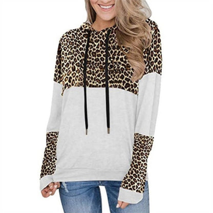 Damen Kapuzenpullover Leopardenmuster Lässig Norvielle