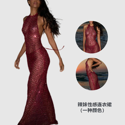 Damen Schwimmdress aus Spitze Funkelnd Schwarz - Norvielle
