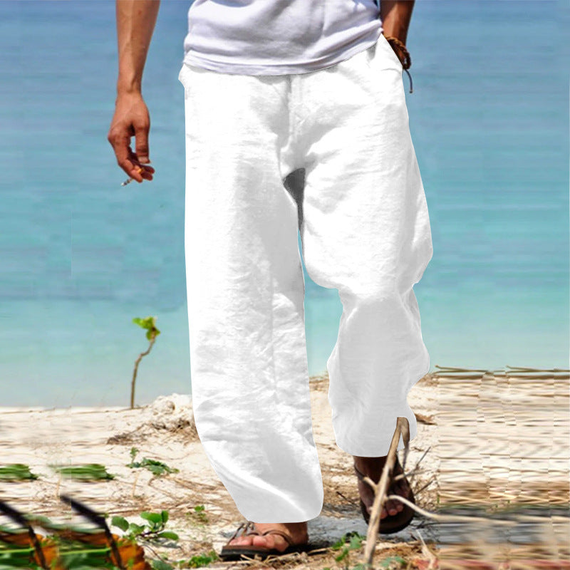 Herrenhose Elastischer Bund Praktische Seitentaschen Beige
