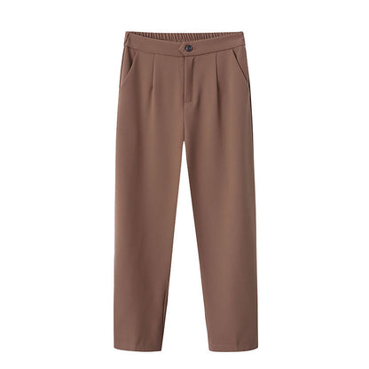 Damen Cropped-Hosen Hochtaillen-Modell mit Falten
