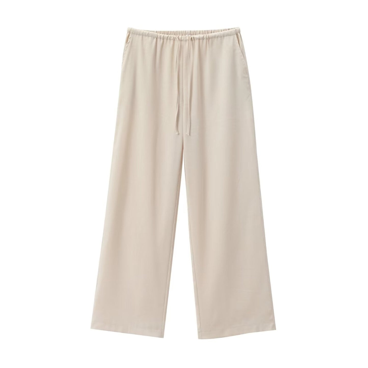 Damen Zweiteiler Set mit Bindegürtel und weite Hose Modern