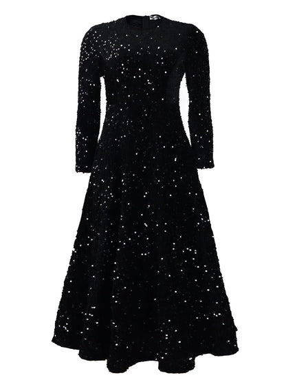 Damen Abendkleid Lang Glitzernd