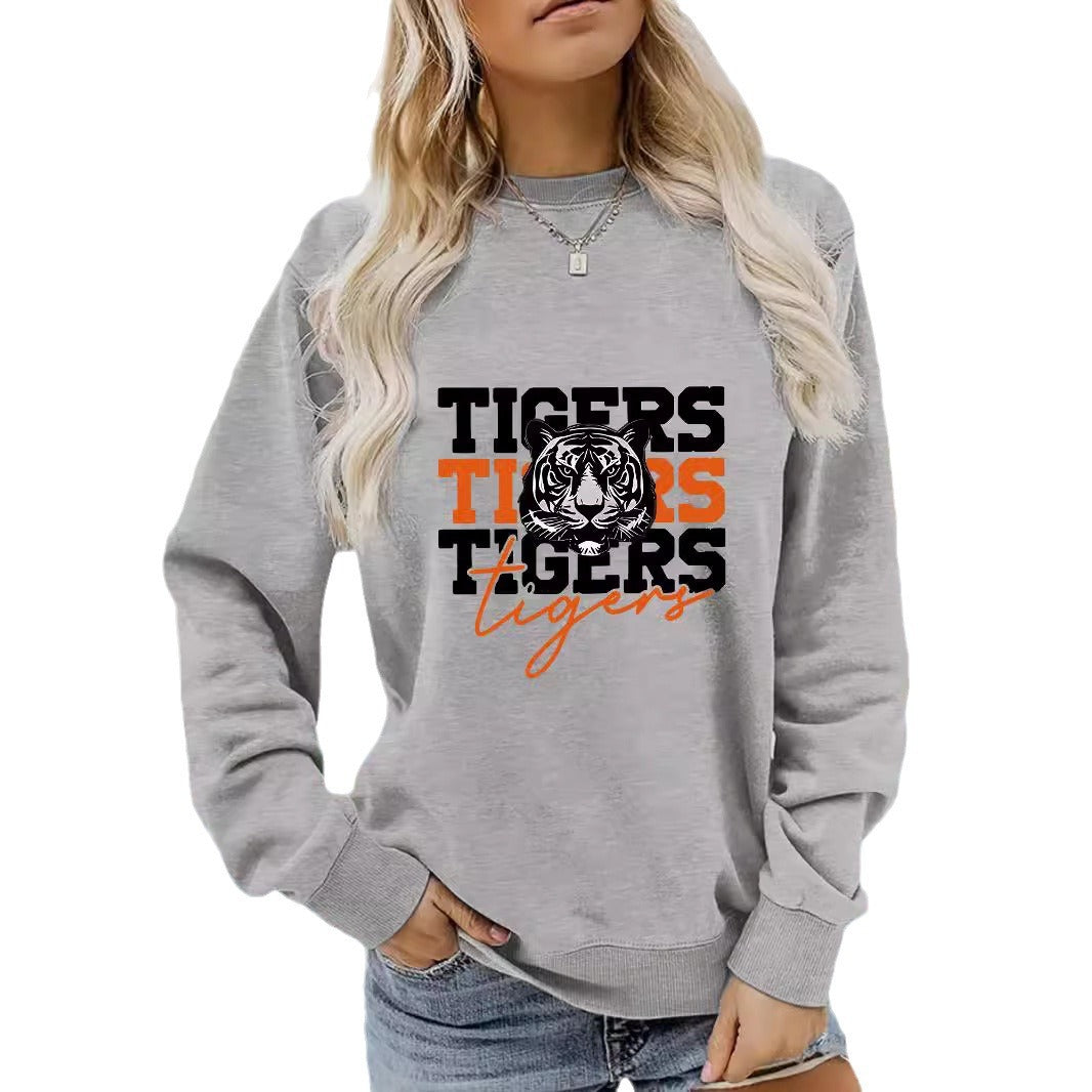 Damen Sweatshirt Tiger-Design Lässig Norvielle