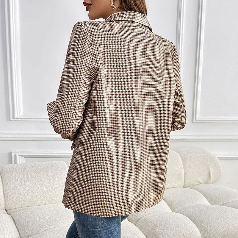 Damen Karojacke Eleganter Schnitt Praktische Taschen Norvielle