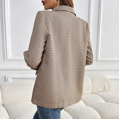 Damen Karojacke Eleganter Schnitt Praktische Taschen Norvielle
