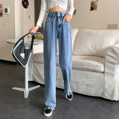 Damen Weite Jeans Lässiger Schnitt Norvielle