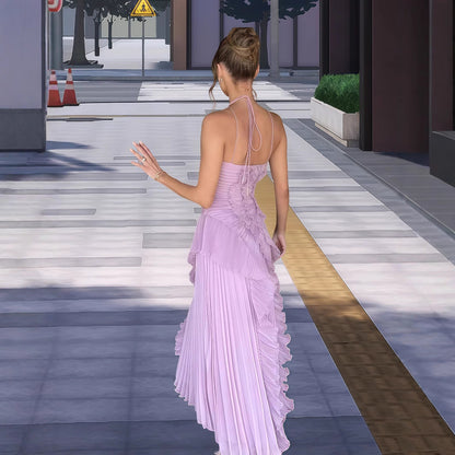 Damen Wickelkleid Faltenrock Asymmetrisch Norvielle