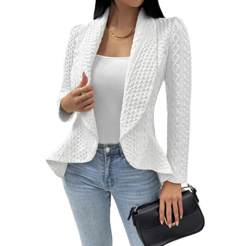 Damen Strukturierte Jacke Moderner Schnitt Norvielle