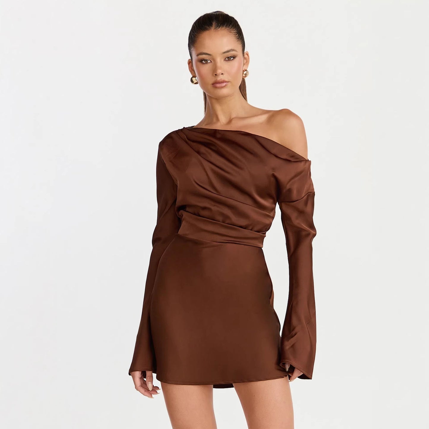 Damen Cocktailkleid Asymmetrisch Off-Shoulder Norvielle