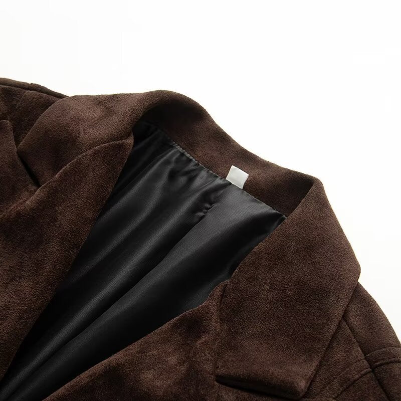 Damen Blazerjacke Wildleder-Look Elegant