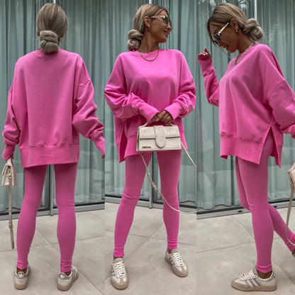 Damen Sportanzug Oversized Sweatshirt und Leggings Norvielle