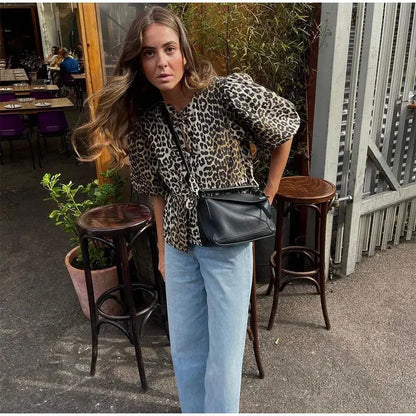 Damen Kurzjacke Puffärmel Norvielle