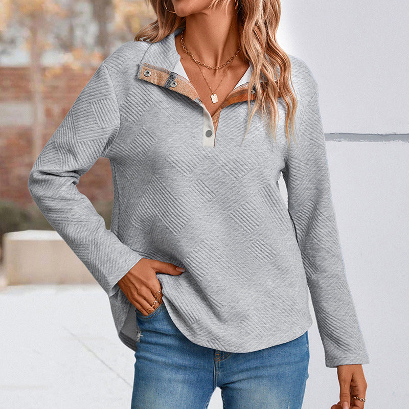 Damen Pullover Strukturiert Kragen Norvielle