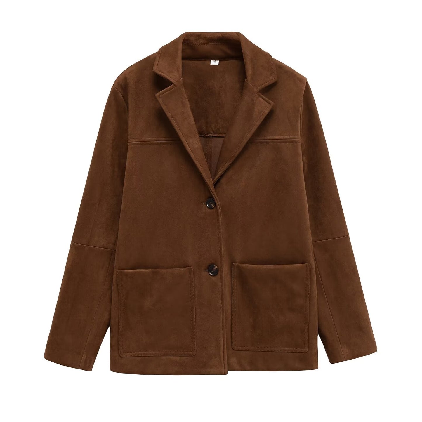Damen Suede Blazerjacke mit Taschen Norvielle