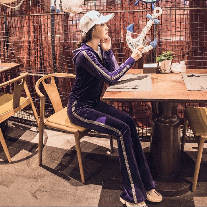 Damen Fleece-Loungewear-Set Glitzernd
