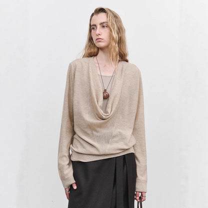 Damen Rollkragenpullover Feinstrick Beige