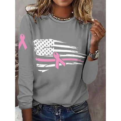 Damen T-Shirt Flaggen Schleifen Design Weiß