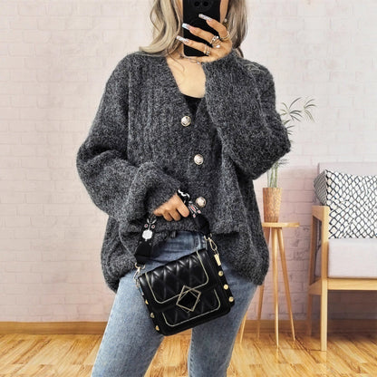 Damen Strickjacke mit Knöpfen Norvielle