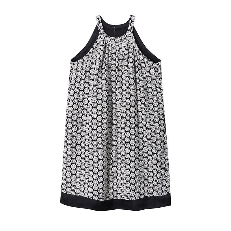 Damen Sommerkleid Verspielt Muster Hochhalsschneider Norvielle