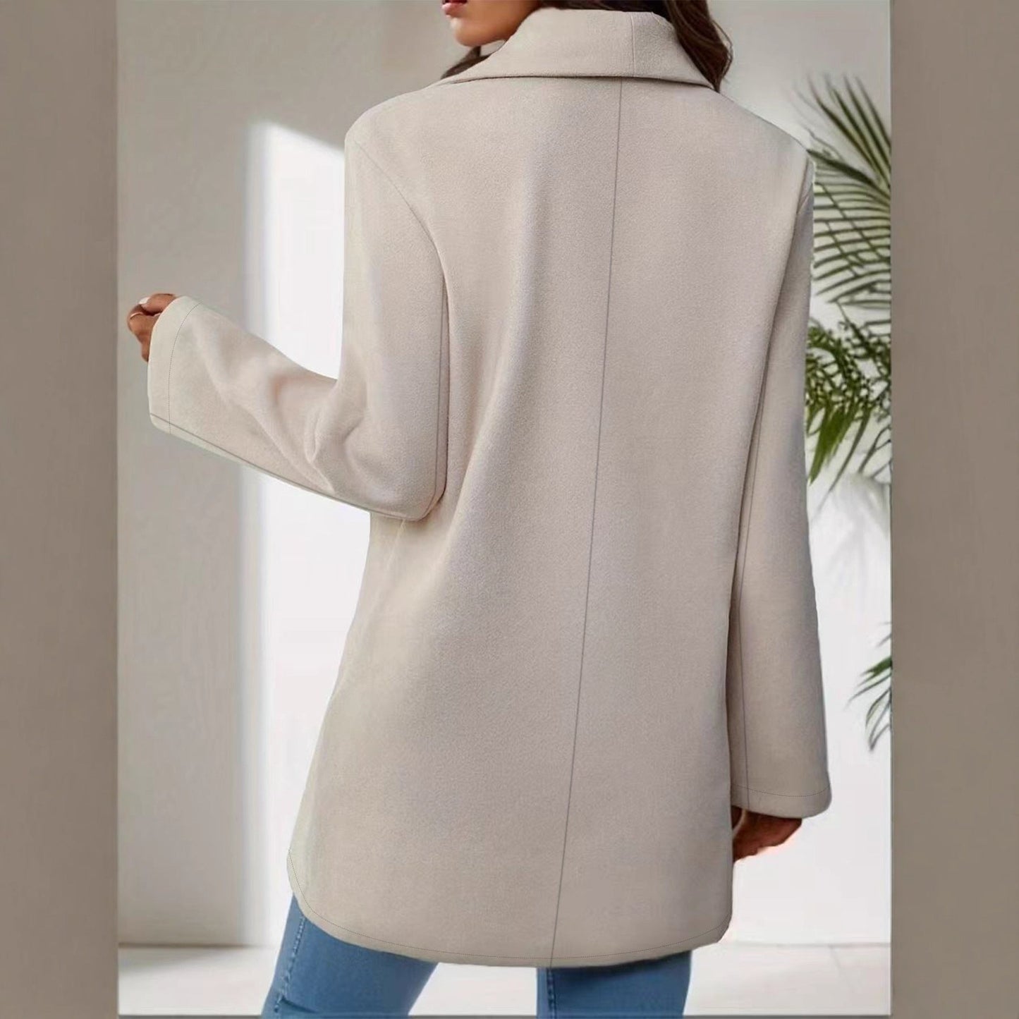 Damen Übergangsjacke Norvielle mit Knopfverschluss und großem Revers