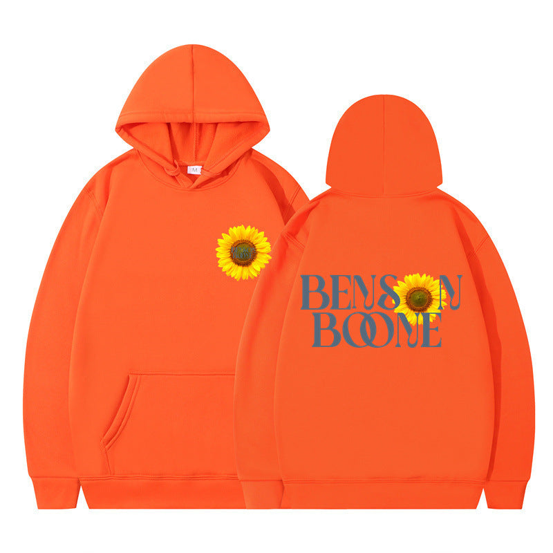 Damen Kapuzenpullover Sonnenblumenmotiv Bequem