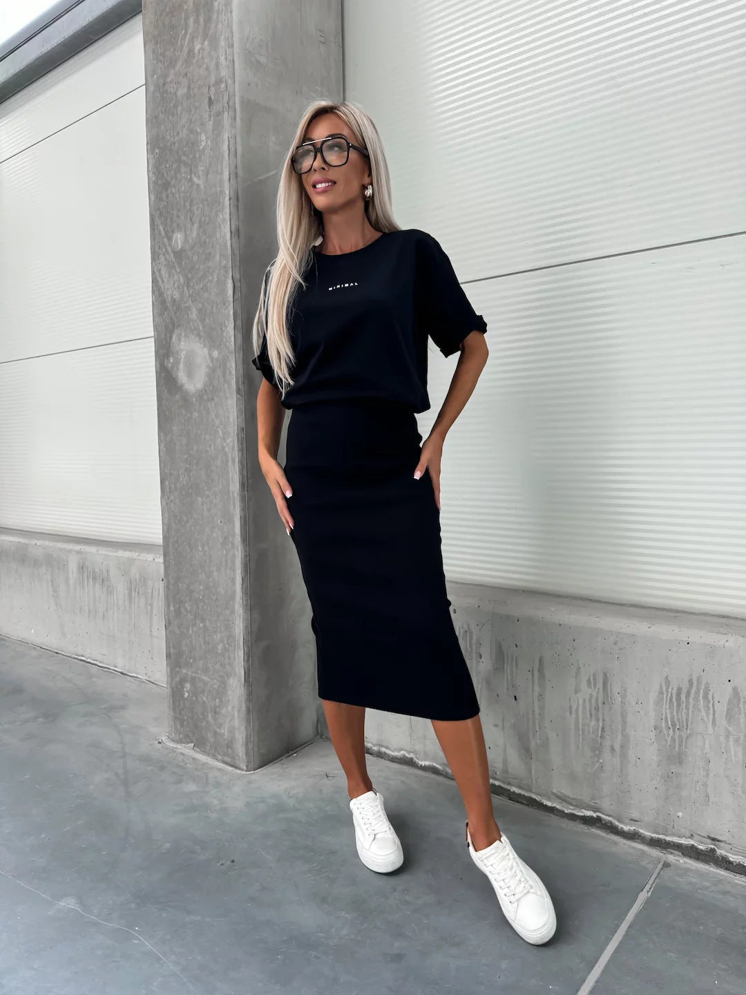 Damen Skirt T-Shirt Set Bequem Norvielle