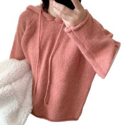 Damen Hoodie Weiches Fleece Kängurutasche