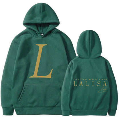 Damen Kapuzensweater mit Initialen-Print und Kängurutasche Norvielle