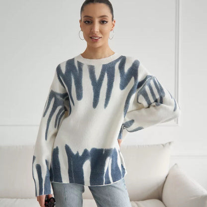 Damen Strickpullover Modisches Muster Norvielle