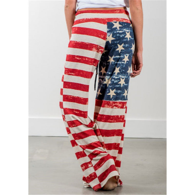 Damen Freizeithose Flaggenmotiv Lässiger Schnitt Norvielle