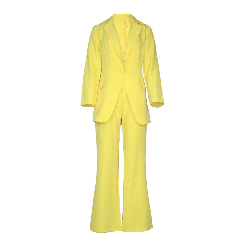 Damen Hosenanzug Taillierter Blazer Weite Hose Norvielle