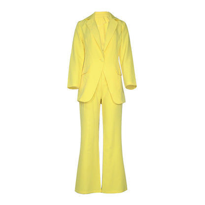 Damen Hosenanzug Taillierter Blazer Weite Hose Norvielle