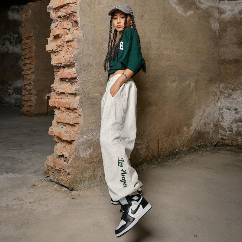 Damen Sweatpants Freizeit mit Schriftzug Schwarz Norvielle - Norvielle