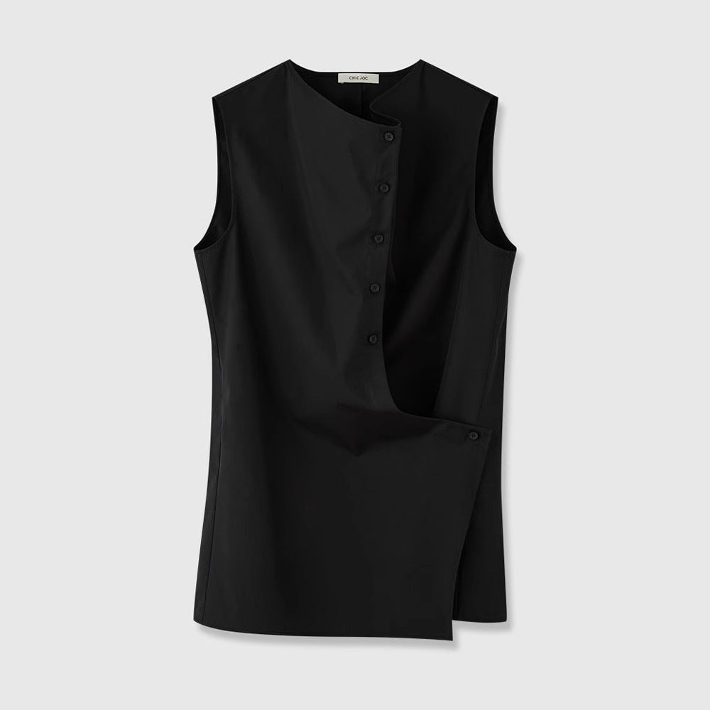 Damen Ärmelloses Hemd Asymmetrisch Norvielle