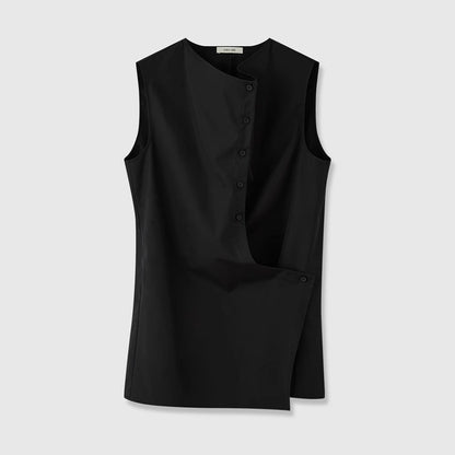 Damen Ärmelloses Hemd Asymmetrisch Norvielle