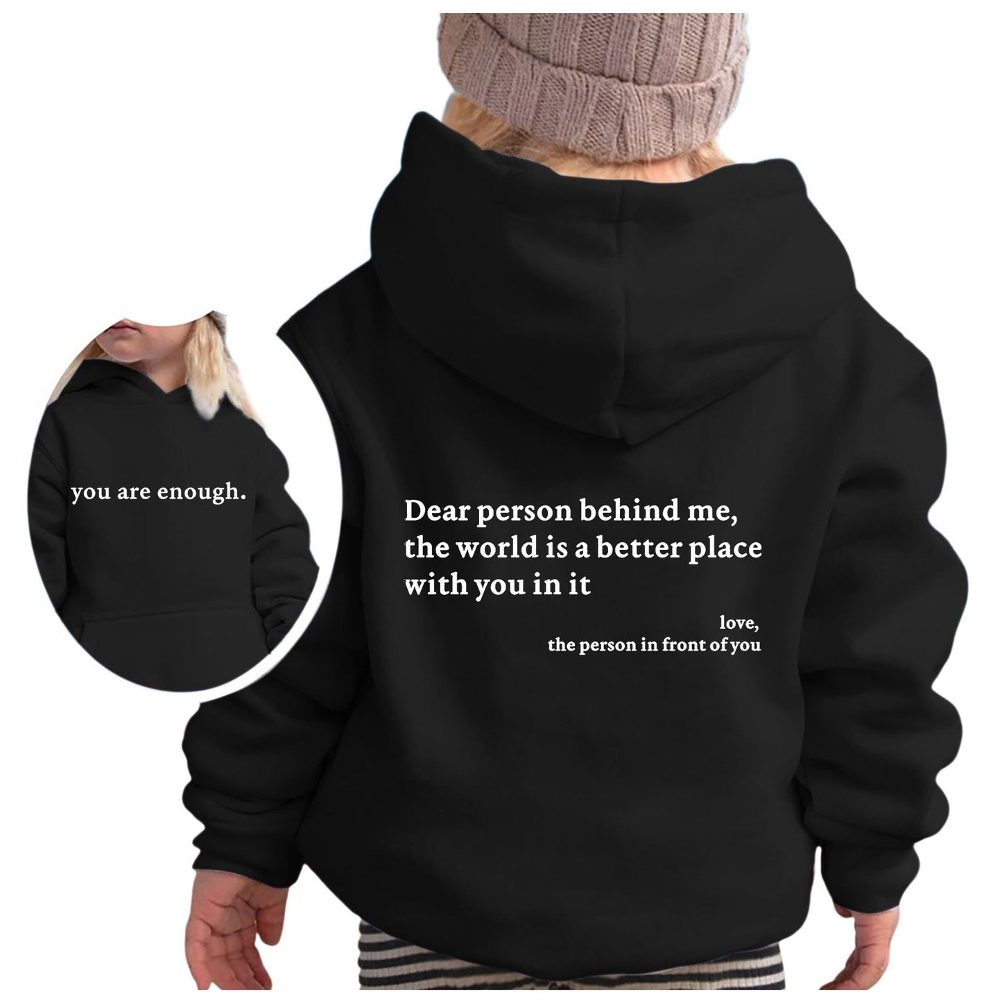Damen Kapuzenpullover Lässiger Schnitt Motivierender Schriftzug