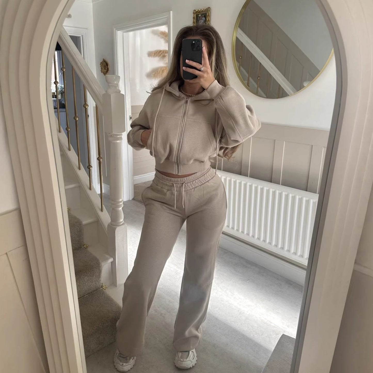 Damen Hoodie Jogginghose Set Lässig Weit Norvielle - Norvielle