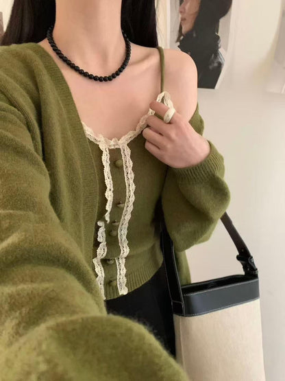 Damen Strickshirt Spitzenbesatz Lässiger Schnitt Norvielle