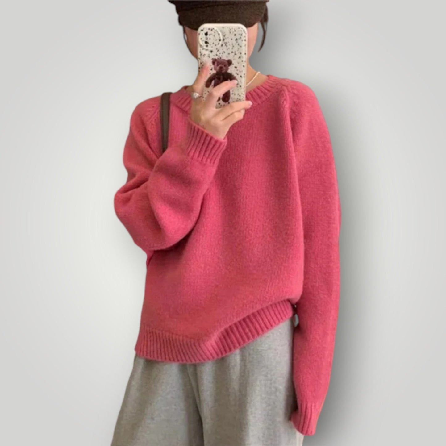 Damen Pullover Weite Passform Langärmlig