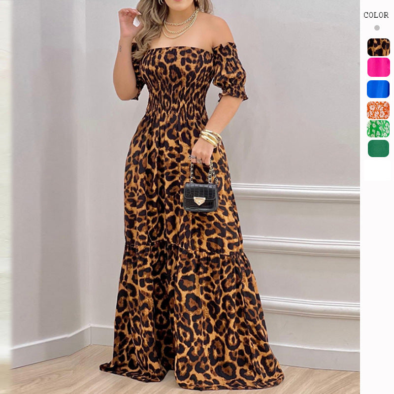 Damen Maxikleid Schulterfrei Rüschendetails Norvielle - Norvielle