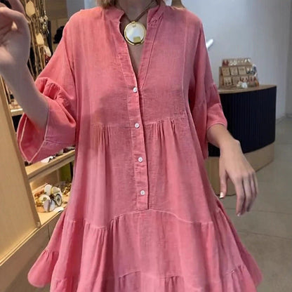Damen Hemdblusenkleid mit Rüschendetails Norvielle