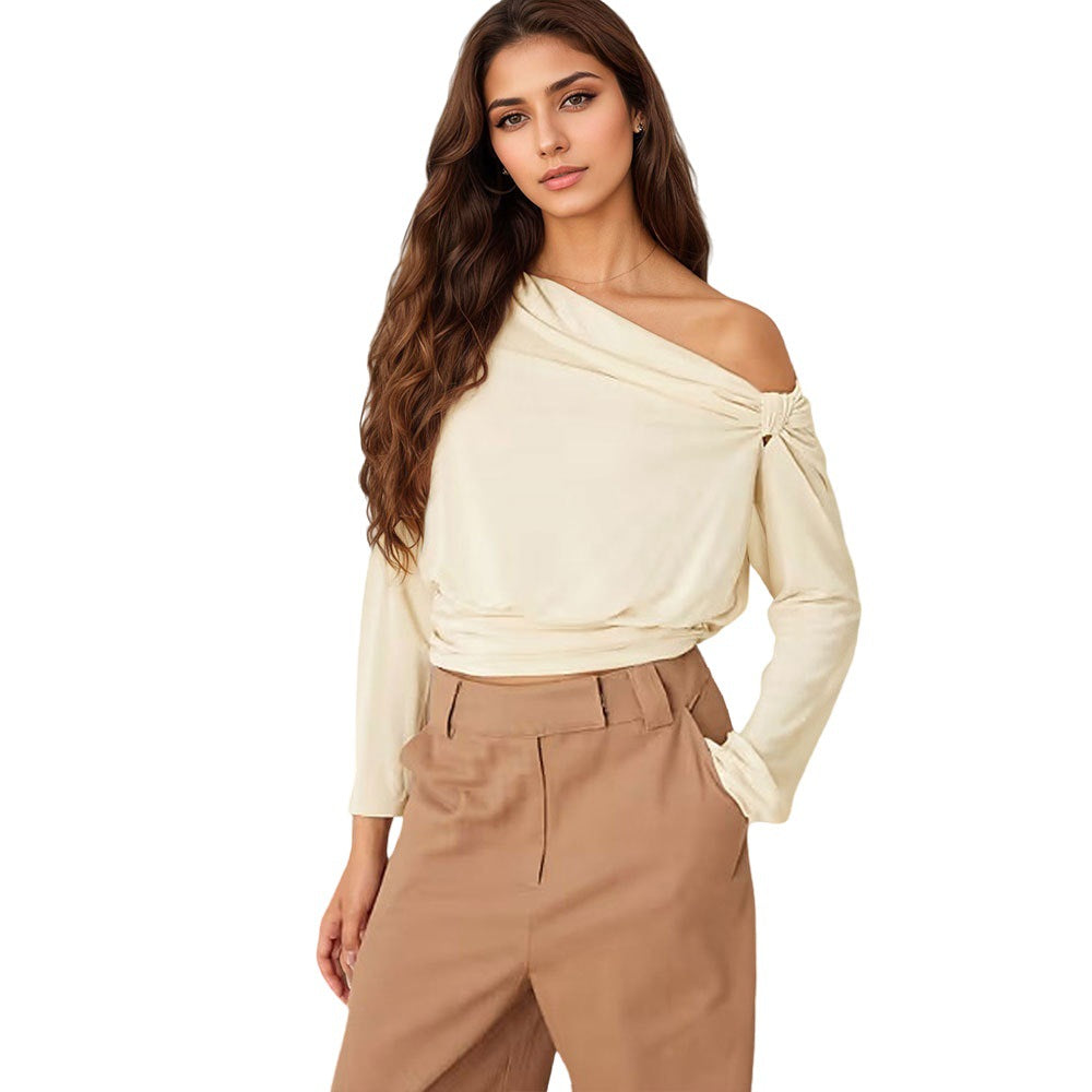 Damen Off-Shoulder Drapiertes Design Raffung