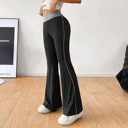Damen Flared-Hose Hochwerder mit Kontraststreifen